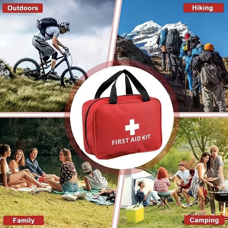 184pcs portable first aid kit with multi-purpose medical supplies for hiking, camping, and outdoor emergency rescue